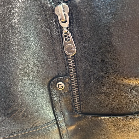 G by Guess black leather boots Sz 8.5 used worn Up to the knee height with heel - Picture 7 of 14